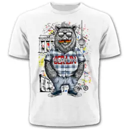Explore Souvenir Cotton T-Shirts: Berlin hipster Bear in High-Quality