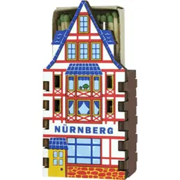 Plywood matchbox house souvenir fridge magnets with contour cutting and digital printing Nuremberg house
